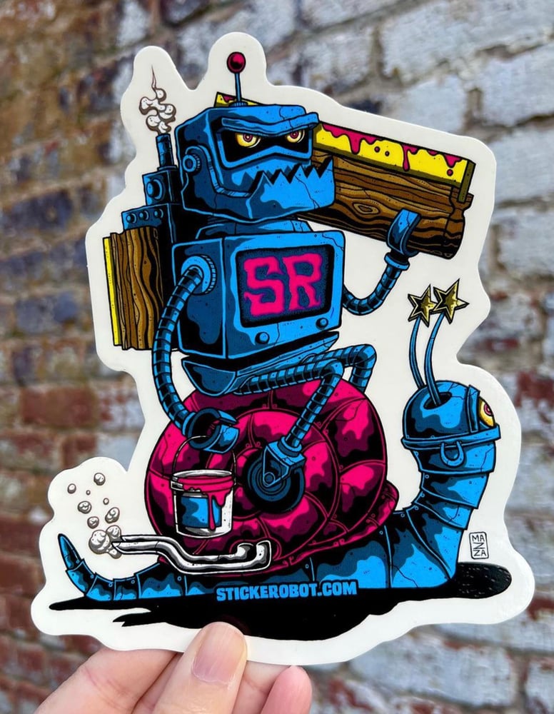 Image of Mazza x Sticker Robot - Robot Snail Rider Sticker
