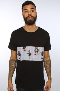 Image 1 of Black Teddy Bear Stripe Tee Shirt