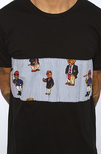 Image 2 of Black Teddy Bear Stripe Tee Shirt