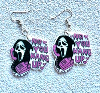 Image 2 of Ghost face you hang up V day earrings 