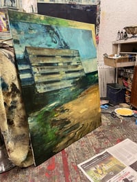 Image 6 of Painting / maleri / "Islands Br. – Malerdrømme og tankestreger – Palle på Nokken" / 80x100 cm