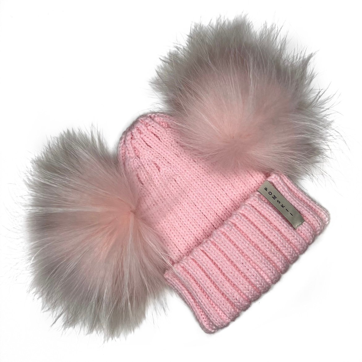 Candyfloss Baby Double Pomskii POMSKII Luxury Pom Pom Hats Winter Bobble Hats