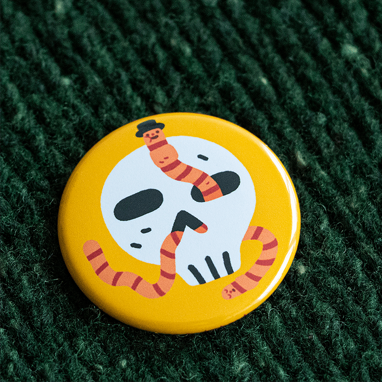 Image of Button badges (Howdy, Dead & Buried, Burned Out...)