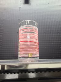 Image 1 of 12 oz wrapped cup in red, white, and pink