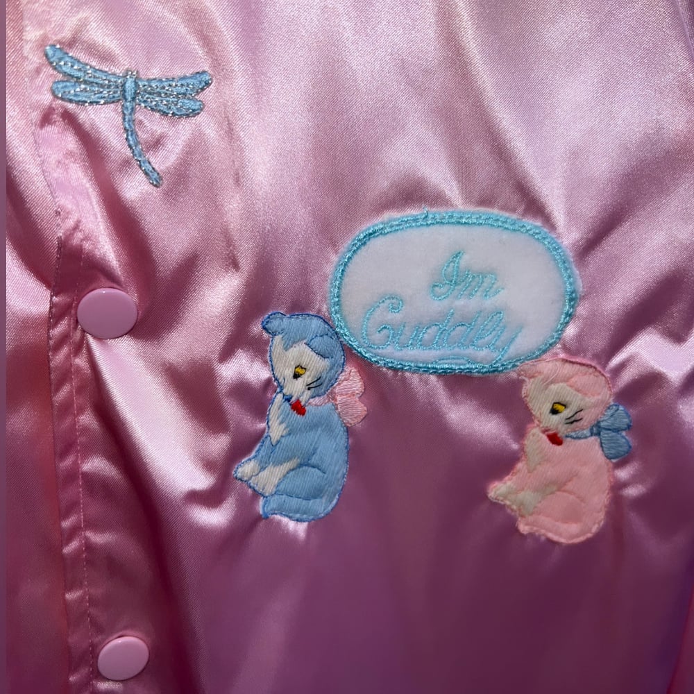 Image of ðŸ’•ðŸ«§Pink Patch Starter Jacket ðŸ«§ðŸ’•Unisex Limited EditionðŸ«§