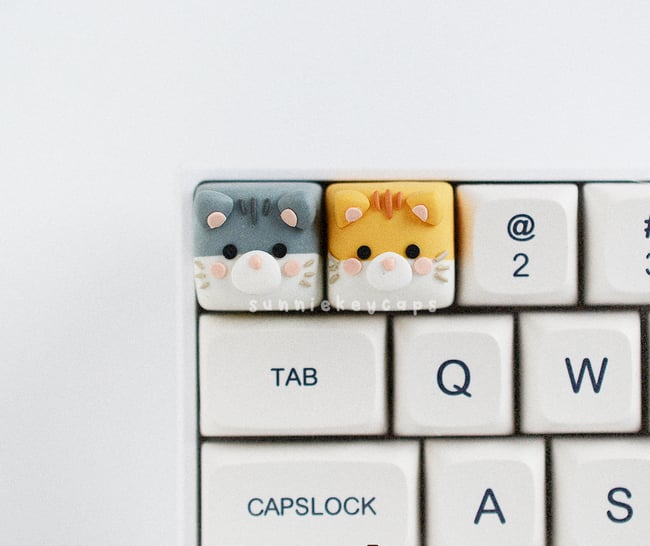 Striped Cat Keycap | ydxart