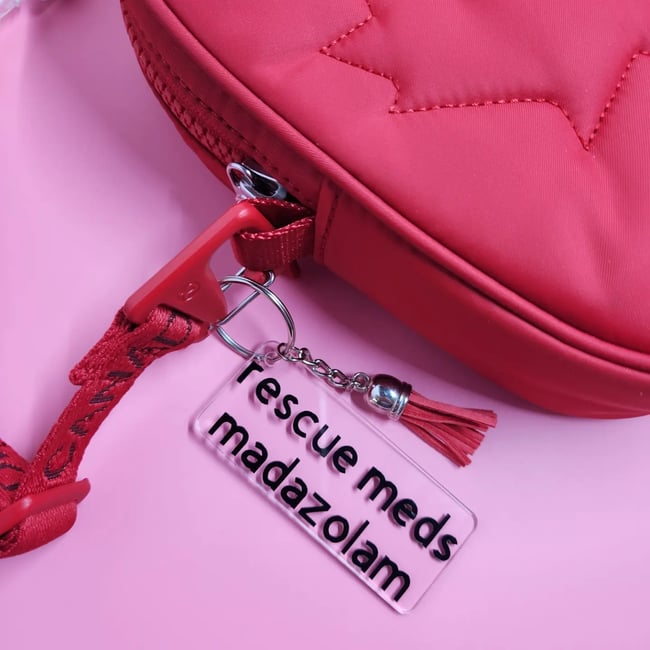 Rescue medication keychain