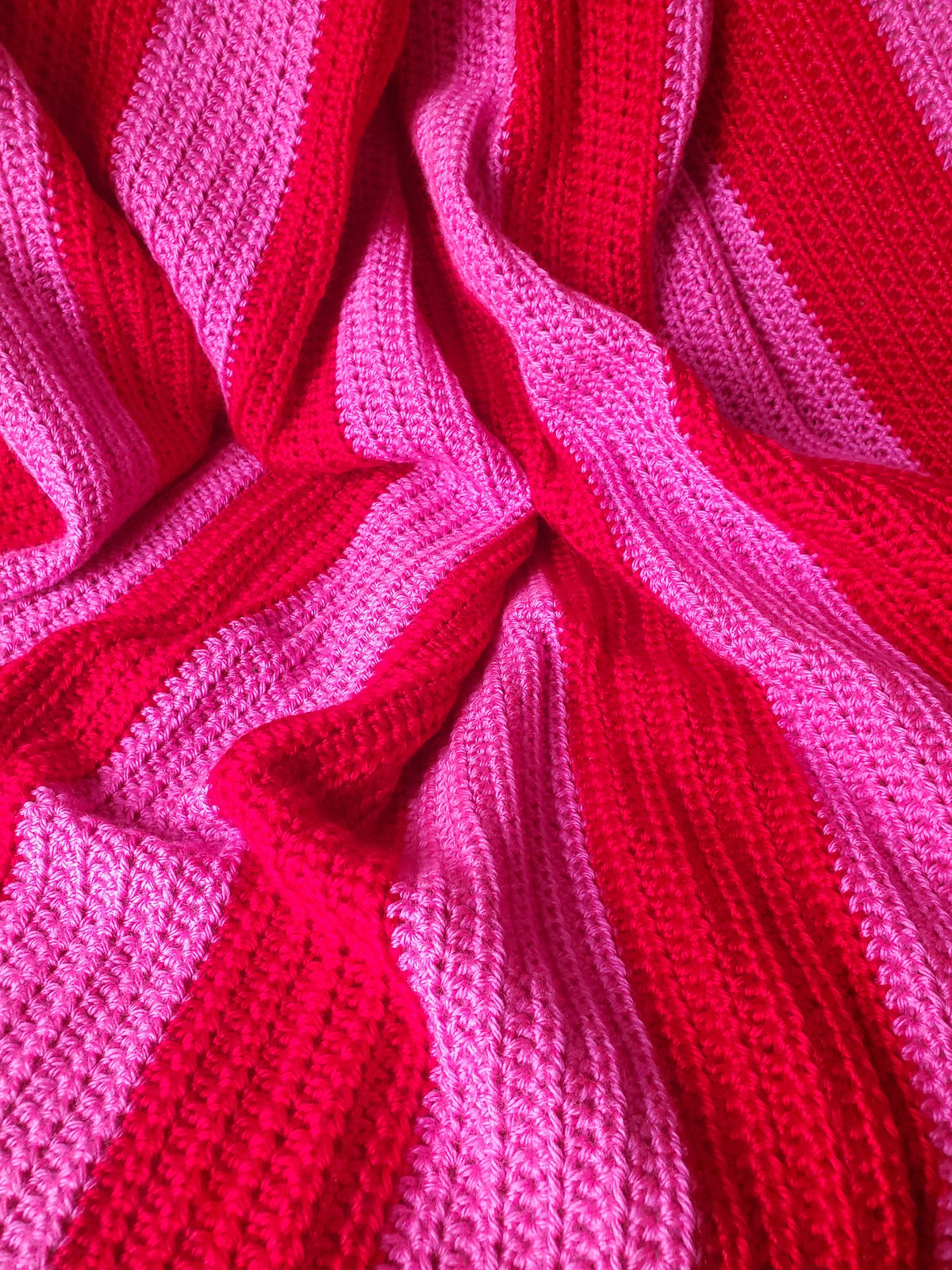 Image of Pink & Red Striped Blanket