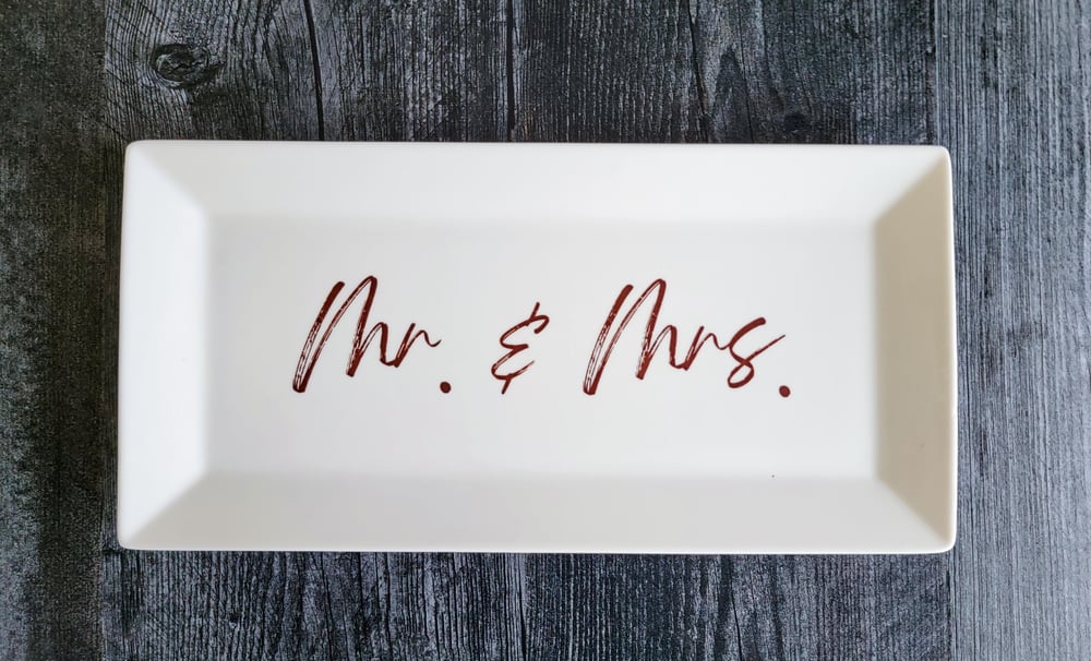Image of Mr. & Mrs. Wedding Platter, Wedding Gift, Anniversary Gift