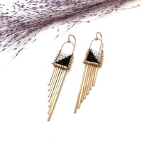Image 2 of Black and White Asymmetrical Earrings