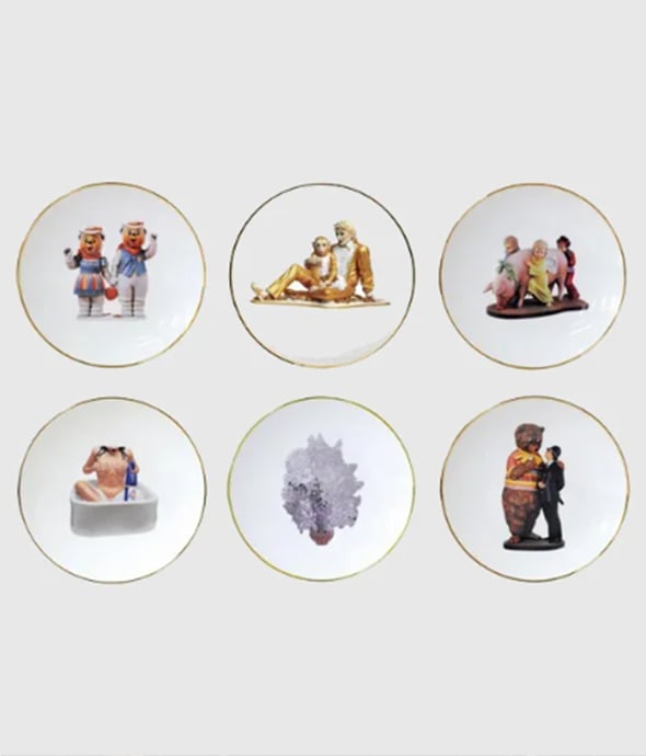 Jeff KOONS - Banality Series (Set of 6 bread & butter plates)