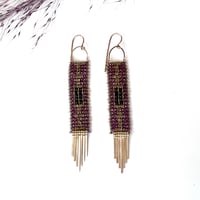 Image 4 of Magenta Garnet Tapestry Earrings