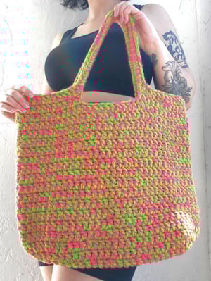 Image of Pink & Green Oversized Tote