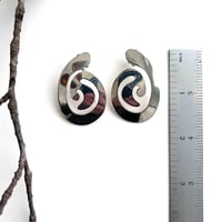 Image 5 of Stunning Vintage Taxco Modern Swirl Silver Earrings
