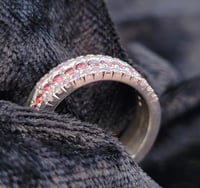 Image 2 of Pink Sapphire and Garnet Pave Band Sz5