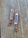 Electroformed Phish inspired Sand earrings with Garnet