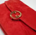 Image of  Vtg. Gucci Reddish Orange Suede Clutch