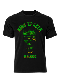 King Kraken skull design t shirt 