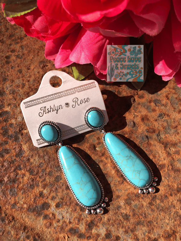 Image of Southern Charm Turquoise earrings 