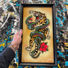 Tiger vs. Snake- Large Glass Painting