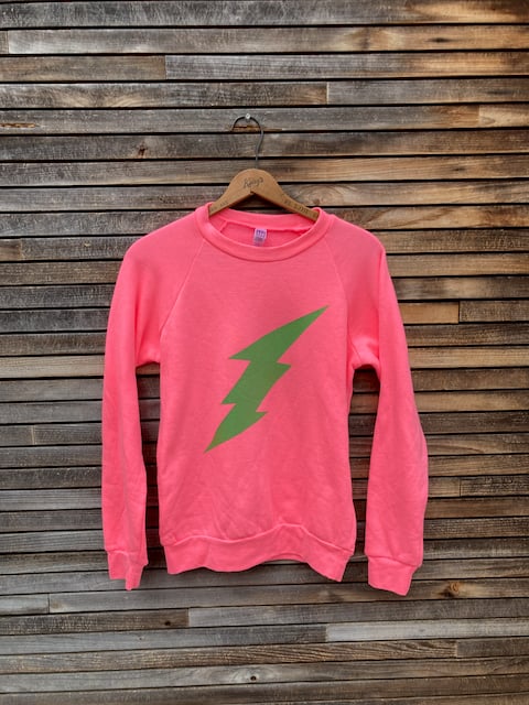 Image of Hot Pink Lightning bolt Sweatshirt, Size XS/S