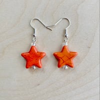 Orange Star Earrings