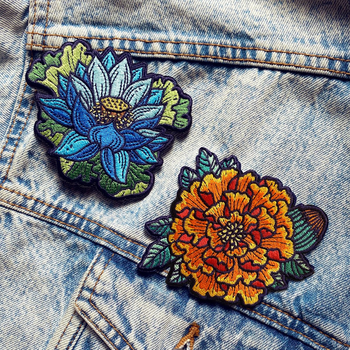 Marigold Flower Embroidered Iron On Patch - Beyond Vision Mall