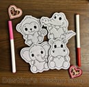 Image 4 of Reusable Coloring Valentines Animals 