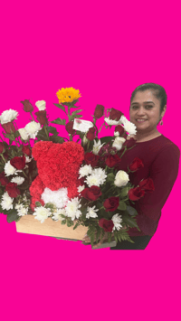 Rosas con Oso 