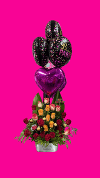Arreglo de Rosas con Globos 