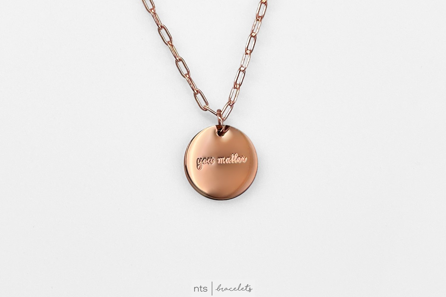 Image of SEMI COLON/MENTAL HEALTH AWARENESS BUTTERFLY NECKLACE (Rose Gold)
