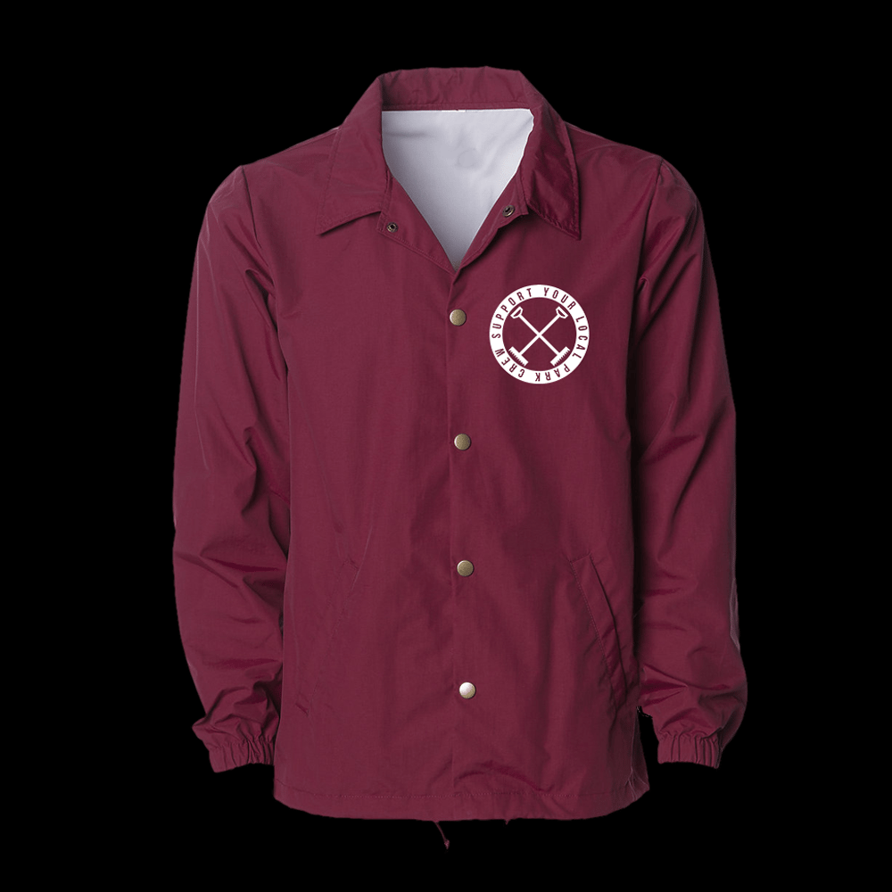 Support Your Local Park Crew - Windbreaker Coach Jacket (Maroon +