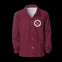 Support Your Local Park Crew - Windbreaker  Coach Jacket (Maroon + White Logo)