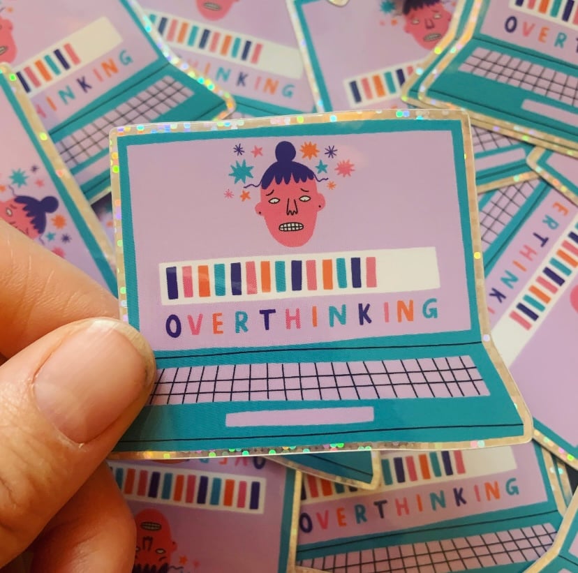 Image of Overthinking Glitter Sticker