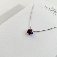 Image 1 of Adjustable Silk Necklace - Ruby Star Crystal 