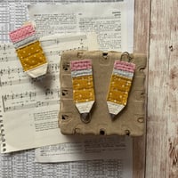 Image 1 of “Pencil” Quilted Planner Clip OR Clothes Pin Clips