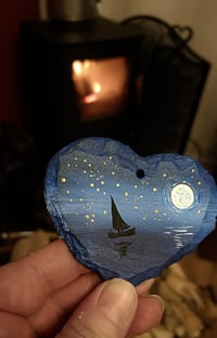 Image 2 of Starry night slate heart