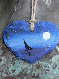 Image 1 of Starry night slate heart