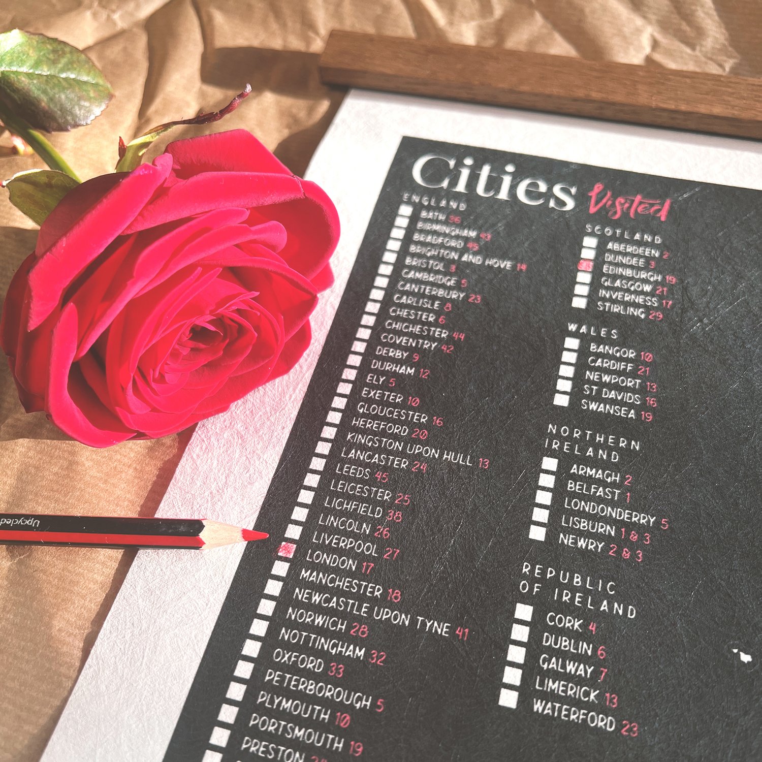 Image of Our Getaways ❤️ UK Bucket List Map & Valentines Card SPECIAL