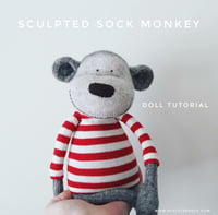 Image 2 of Original Sculpted Sock Monkey Tutorial - Video Tutorial and PDF ONLY