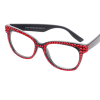 Image 1 of Square Crystal Optical Frames, Bling Vanity Glasses, Gift for Mom