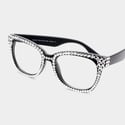 Square Crystal Optical Frames, Bling Vanity Glasses, Gift for Mom