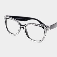 Image 3 of Square Crystal Optical Frames, Bling Vanity Glasses, Gift for Mom