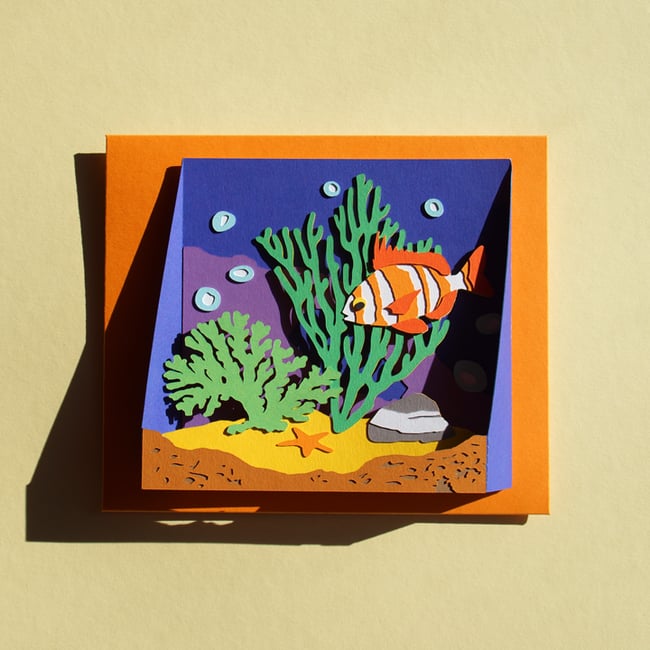 Carte pop-up Voyage Subaquatique