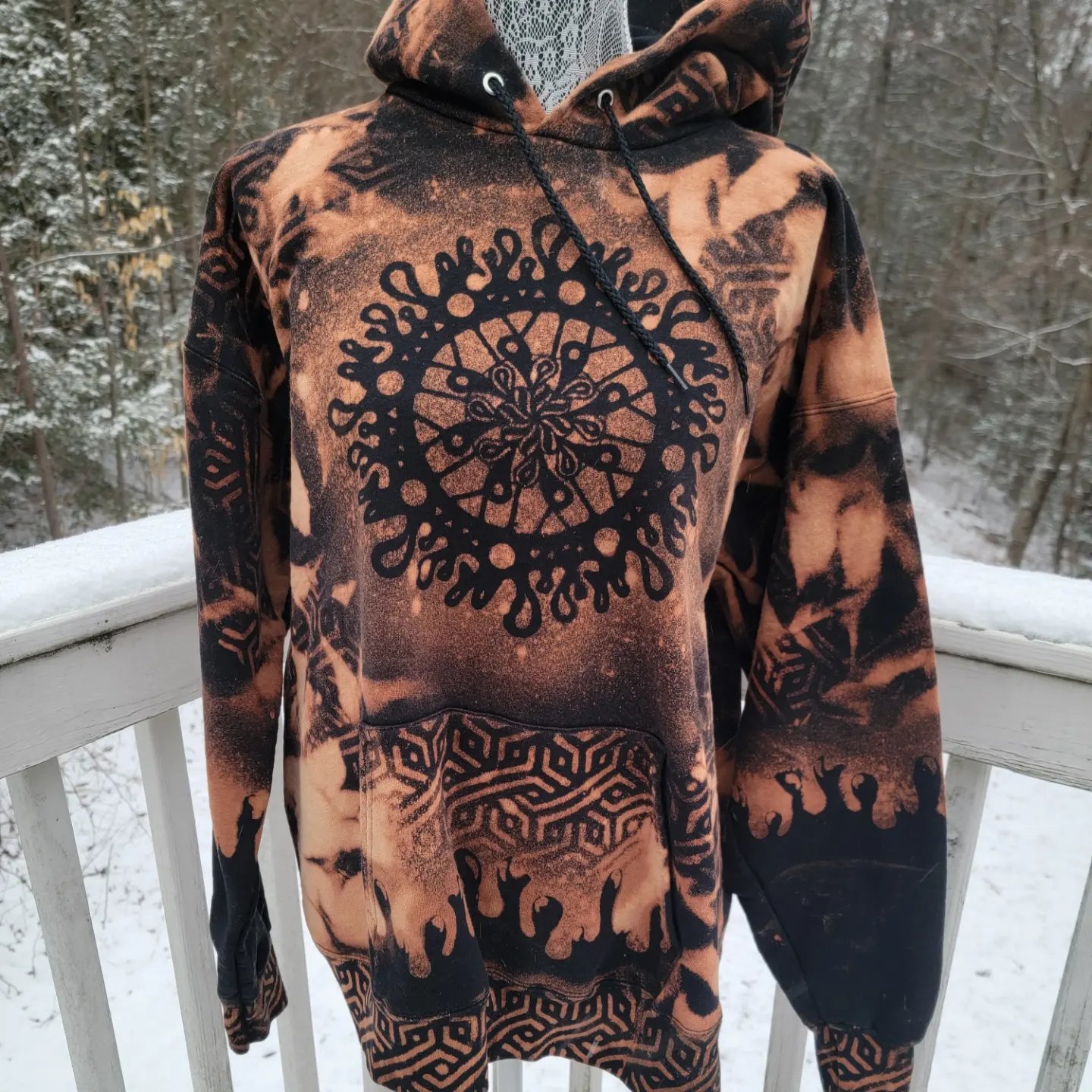 Bleach splatter hoodie new arrivals