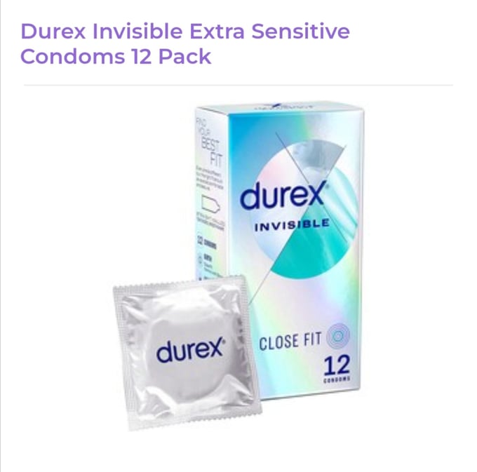 Image of Durex Invisible Extra Sensitive 6 Pack Condoms