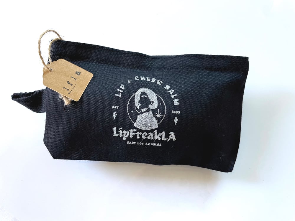 "LFLA" Recycled 100% Cotton Canvas Beauty Bag with Zipper 