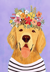 Flower Labrador Dog Art Print 