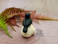 Image 3 of Mini Polymer Clay Crow Sitting on a Skull