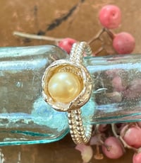 Image 2 of Yellow pearl double band ring